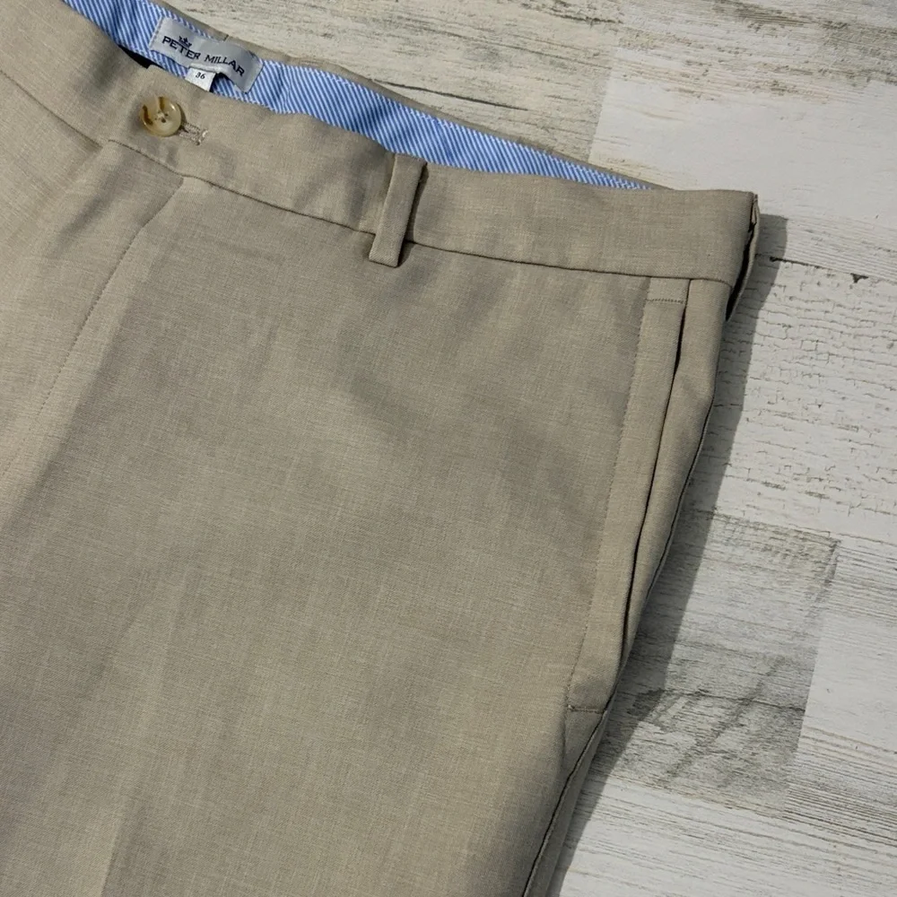 Peter Millar Beige Flat Front Shorts Size 36